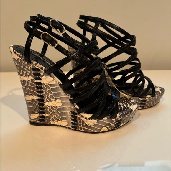 Roberto Cavalli Strappy Platform Wedges - Picture 11 of 13